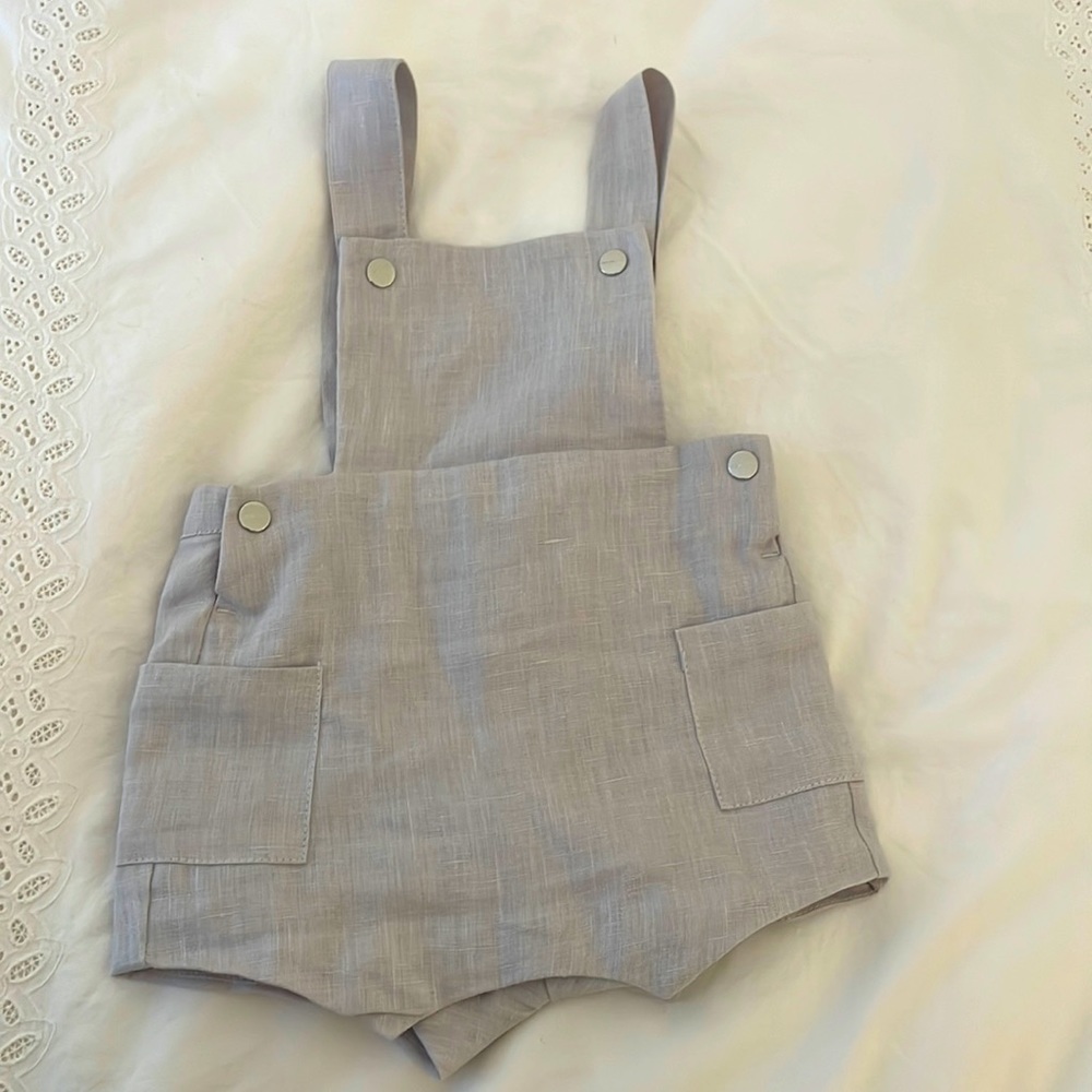 Jacadi linen overalls in grey